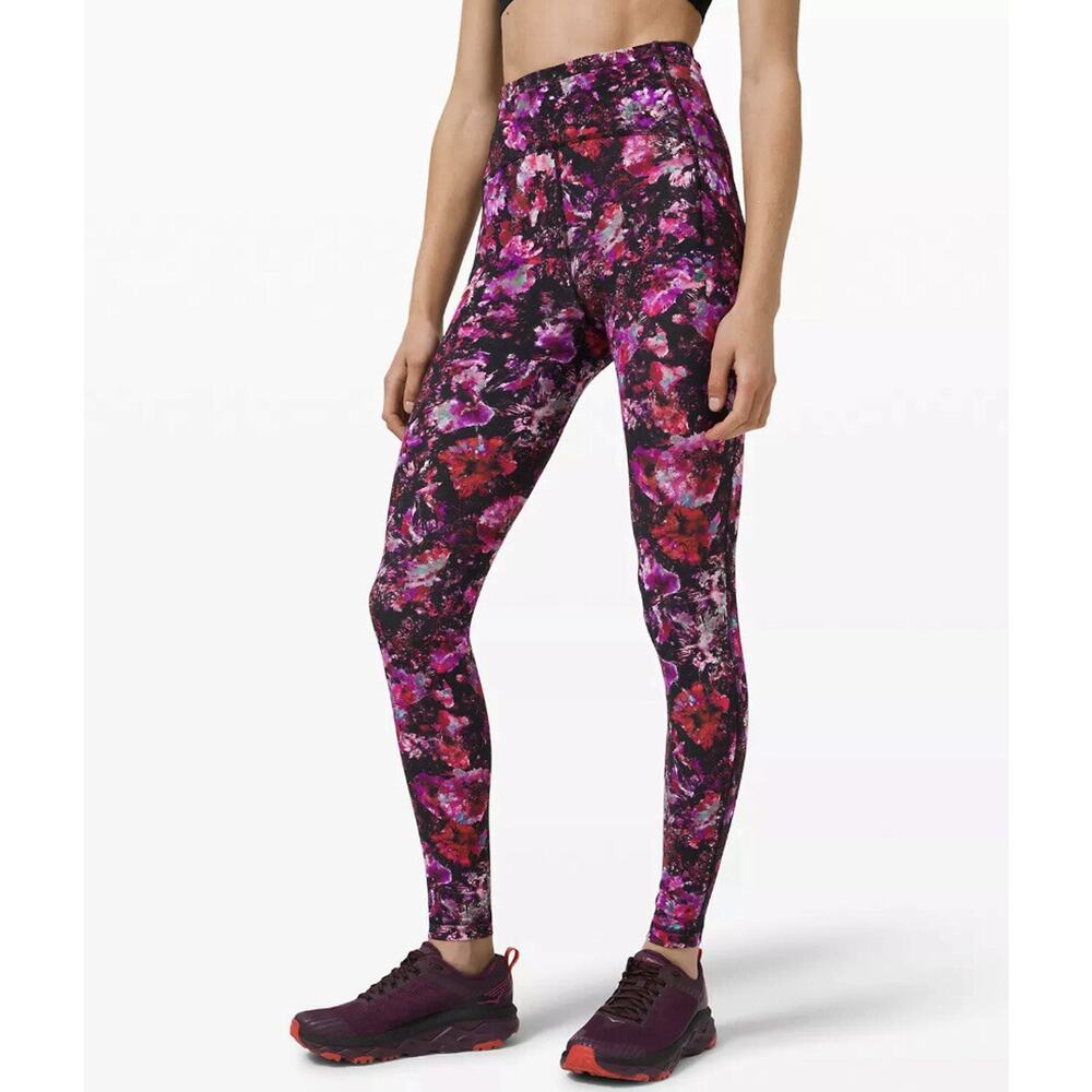 B2 New Lululemon SWIFT Speed HR Tight 28" LW5FFJS FSCO Floral Size 0 $128